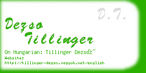 dezso tillinger business card